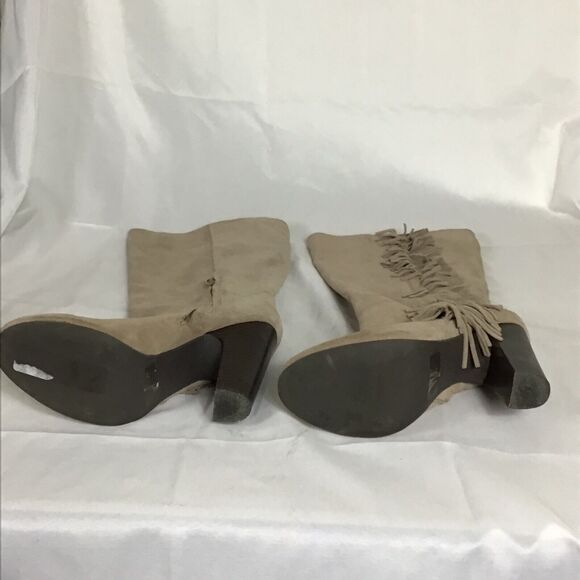 Gap Women Tall Over the Knee Side Fringe Boots Sz. 10 Beige EUC - Picture 7 of 8